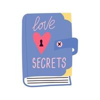 illustration de journal d'amour avec lettrage 'love secrets'