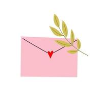 lettre enveloppe avec cachet de cire en forme de coeur vecteur