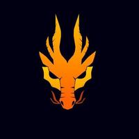 modèle logo résumé tête visage flamme dragon vecteur