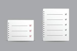 collection de conception de vecteur de carnet de notes. illustration vectorielle de carnet de notes élégant. vecteur de liste de contrôle pour ordinateur portable avec style 3d.