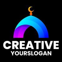 création de logo coloré icône mosquée moderne vecteur