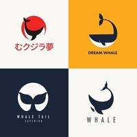 ensemble de modèle de concept de logo de baleine vecteur