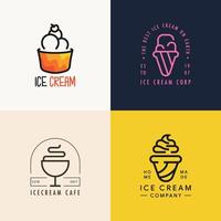 collection de concept de logo de crème glacée vecteur