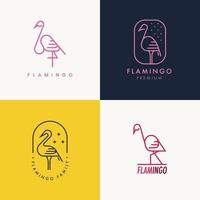 collection de concept de logo flamant rose vecteur