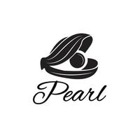 création de logo de coquille de perle pour les petites entreprises, logo de marque, perle, gemme, bijoux, décoration nautique. illustration vectorielle.