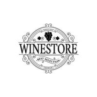 logo vintage d'étiquette de vin haut de gamme, illustration vectorielle, conception d'emblème, magasin de vin vecteur