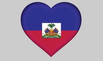 coeur de drapeau d'Haïti vecteur