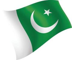 drapeau pakistan agitant illustration vectorielle isolé vecteur