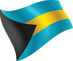 drapeau des bahamas agitant illustration vectorielle isolé vecteur