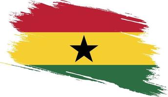 drapeau du ghana avec texture grunge vecteur