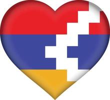 drapeau de la république du haut-karabakh coeur vecteur