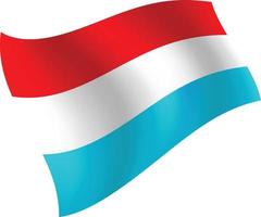 drapeau luxembourgeois agitant illustration vectorielle isolé vecteur