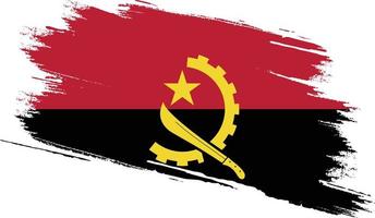 drapeau angola avec texture grunge vecteur