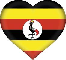 coeur drapeau ouganda vecteur