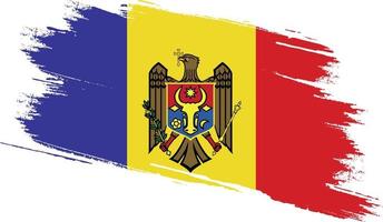 drapeau de la moldavie avec texture grunge vecteur
