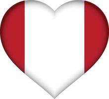 coeur drapeau pérou vecteur