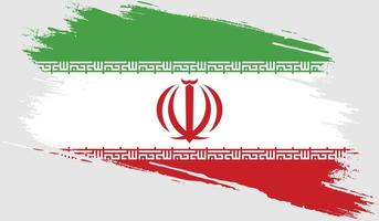 drapeau iranien avec texture grunge vecteur