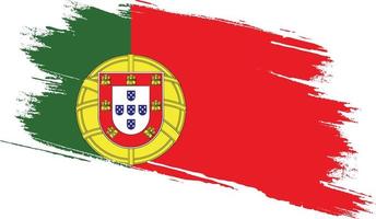 drapeau portugal avec texture grunge vecteur