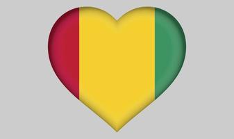 coeur drapeau guinée vecteur