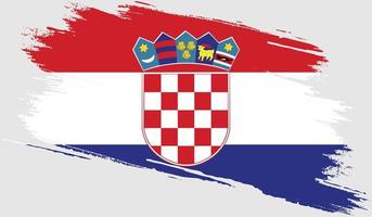 drapeau croatie avec texture grunge vecteur