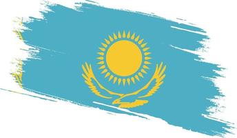 drapeau du kazakhstan avec texture grunge vecteur