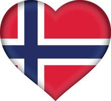 coeur drapeau norvège vecteur