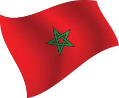 drapeau maroc agitant illustration vectorielle isolé vecteur