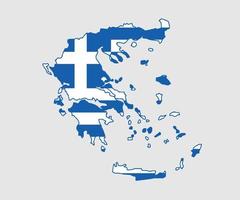 carte et drapeau de la grèce vecteur