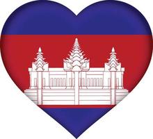 cambodge drapeau coeur vecteur