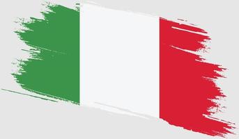 drapeau italien avec texture grunge vecteur
