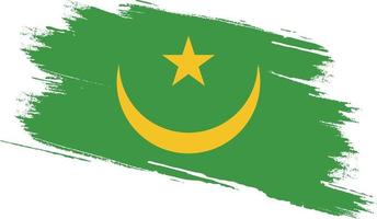 drapeau mauritanie avec texture grunge vecteur
