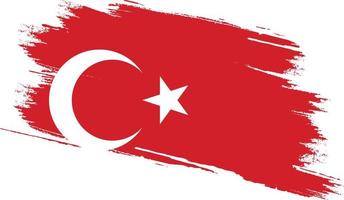 drapeau de la Turquie avec texture grunge vecteur