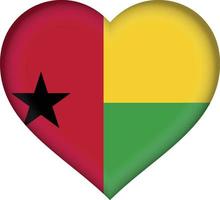 coeur de drapeau de la guinée bissau vecteur