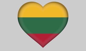 coeur drapeau lituanie vecteur