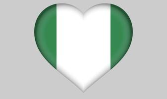 coeur de drapeau nigérian vecteur