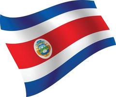 drapeau du costa rica agitant une illustration vectorielle isolée vecteur