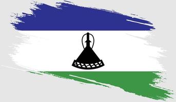 drapeau du lesotho avec texture grunge vecteur