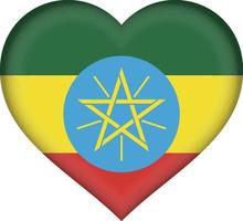 coeur drapeau ethiopie vecteur