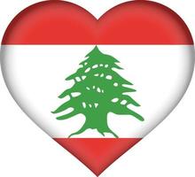 coeur de drapeau du liban vecteur