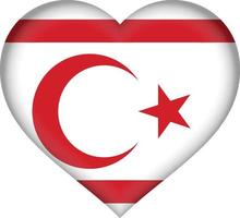 république turque de chypre du nord drapeau coeur vecteur