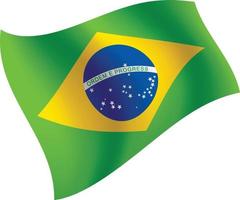 drapeau du brésil agitant une illustration vectorielle isolée vecteur