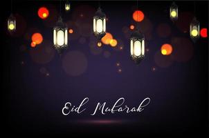 illustration vectorielle de lampe illuminée pour eid mubarak vecteur