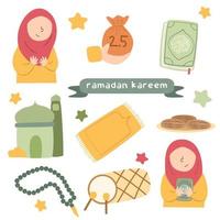 clipart de ramadan dessiné à la main vecteur