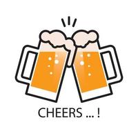 verre à bière happy cheers logo icône vecteur