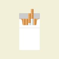 mascotte de personnage de cigarette isolée sur fond, illustration de cigarettes, clipart simple de cigarette, icône de zone fumeur dans un style plat. vecteur