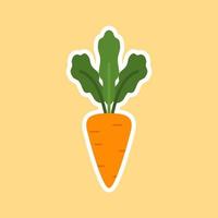 icône de vecteur de carotte. icône de carotte isolée sur fond de couleur. illustration d'icône de légumes. carotte, légume, nourriture, style plat vectoriel. icône de carotte plate orange vectorielle.