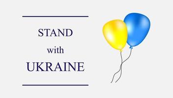 supporter l'ukraine. ballons jaunes et bleus sur fond blanc vecteur