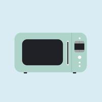 icône plate de four à micro-ondes d'ustensiles de cuisine. illustration plate du vecteur micro-ondes moderne. appareil électroménager pour chauffer et décongeler des aliments, pour la cuisson, avec minuterie et boutons