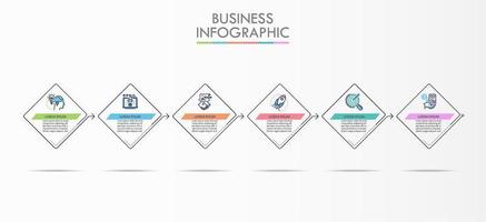 Modèle d&#39;infographie Square Business Timeline vecteur