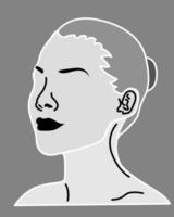 silhouette de visage de femme vecteur